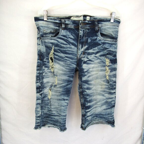 Evolution in Design 32 Men Stretch Distressed Heavy Whiskers Inseam 13" Shorts - Picture 1 of 9